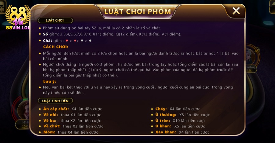 Cách tính điểm thắng thua theo luật đánh bài Phỏm